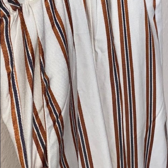 NWT Maje Wrap Pieni Striped Twill Jumpsuit Orange White Boho Size 40 Size 36 - Picture 8 of 8